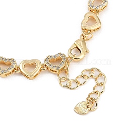 Braccialetti a maglie in ottone con micro pavé di zirconi cubici da donna&nbsp;BJEW-U013-01G-06