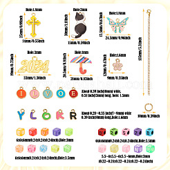 Accesorios de diy con dijes de letras y números para el kit de fabricación de asas de tazas&nbsp;DIY-TA0009-52