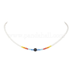 Halskette aus Glasperlen und geflochtenes Perlenarmband&nbsp;SJEW-JS01283-01