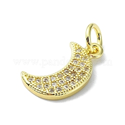 Charms de circonita cúbica transparente con micropavé de latón con tema de luna&nbsp;KK-H475-57G-04
