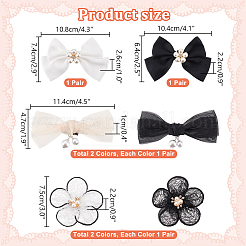 6 Stile Polyester/Stoff Bowknot/Blume Brautschuh Dekoration mit Kunststoff Imitation Perle&nbsp;AJEW-PH0012-07