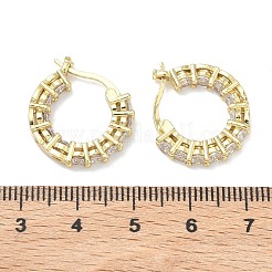 Messing Micro Pave klare Zirkonia Creolen&nbsp;EJEW-C181-02G