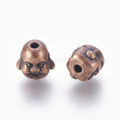 Stile tibetano testa in lega buddha perline&nbsp;TIBEB-7056-R-FF