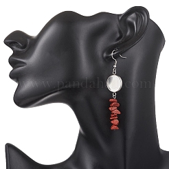 Crochets de boucles d'oreilles en acier inoxydable 304 avec perles et pierres précieuses&nbsp;EJEW-JE06898