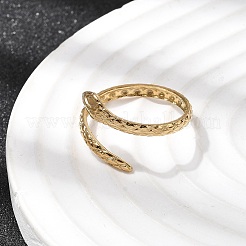 5 anillo de puño abierto de acero inoxidable 304 para mujer.&nbsp;RJEW-K313-05G