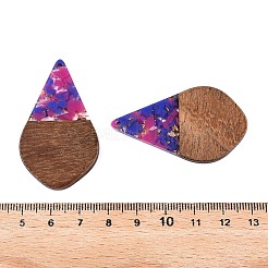 Colgantes de resina transparente y madera de nogal&nbsp;RESI-T057-06G