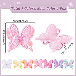 28 Stück 7 Farben Polyester & Harz & Pailletten-Schleifen&nbsp;DIY-GA0009-24