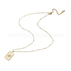 Latón zirconia cúbico collares pendientes&nbsp;LS-NJEW-H051-01G-02