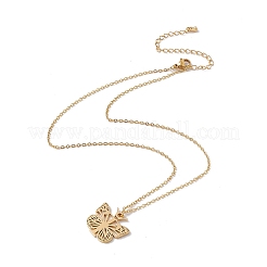 Lettre initiale avec collier pendentif papillon&nbsp;LS-NJEW-C026-01G-T