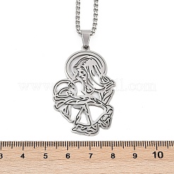 201 colliers pendentifs en acier inoxydable&nbsp;LS-NJEW-K283-09P