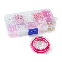 Kit di gioielli con braccialetti rotondi in acrilico e perle di vetro fai da te&nbsp;DIY-FS0006-29A
