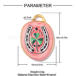 304 Edelstahl-Emaille-Anhänger&nbsp;STAS-OY014-32G