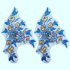 Polyester Stickerei Spitze Nähornamente&nbsp;DIY-WH20031-079D