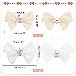 2 Paar 2 Farben Polyester Bowknot Brautschuh Dekoration&nbsp;DIY-PH0020-72