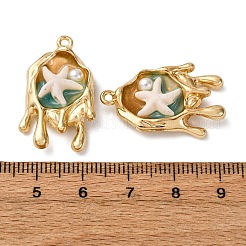 Leichtgoldfarbene Emaille-Anhänger&nbsp;ENAM-B028-28KCG