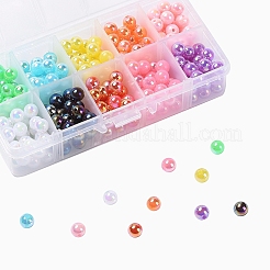 300 Stück 10 Farben Plastikperlen&nbsp;OACR-CJ0001-13
