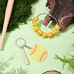 1 pendentif décoratif en bois sur le thème du baseball&nbsp;FIND-BM0001-57A