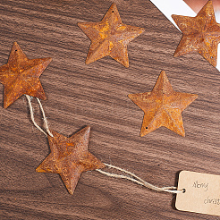 Colgantes grandes de hierro oxidado con forma de estrella&nbsp;IFIN-GF0001-11B