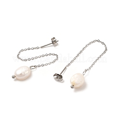 Filo dell'orecchio con perline di perle naturali&nbsp;EJEW-P219-16P