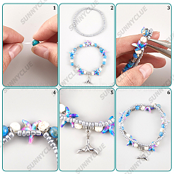 DIY-Kits zur Herstellung doppellagiger Armbänder mit Ozeanmotiven&nbsp;DIY-SC0029-52