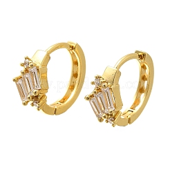 Orecchini a cerchio in ottone con zirconi cubici chiari micro pavè&nbsp;EJEW-C126-12G