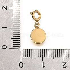 Pendentif rond plat avec décorations en strass en acier inoxydable 304 en forme de cœur&nbsp;STAS-H202-11G