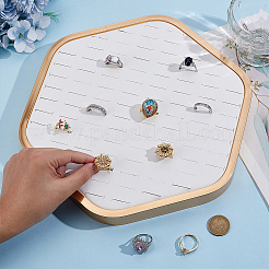 Bandejas organizadoras para exhibición de anillos de cuero sintético y madera&nbsp;ODIS-PH0009-15B
