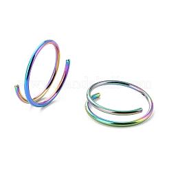 Anneau de nez double couleur arc-en-ciel pour piercing simple&nbsp;AJEW-C010-02M-03
