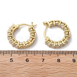 Orecchini a cerchio in ottone con zirconi cubici chiari micro pavè&nbsp;EJEW-K083-42G