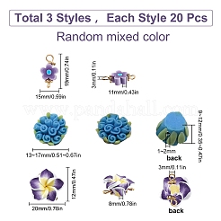 60 Stück 3 Stil handgemachte Polymer Clay Verbinder Verbinder&nbsp;FIND-SC0001-85
