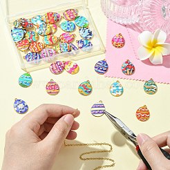 40pcs 20 Arten gedruckte Legierungsanhänger&nbsp;FIND-CJ0011-18