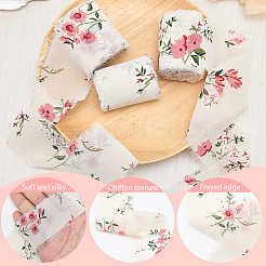 Ruban à franges en polyester imprimé fleuri de 5 m&nbsp;OCOR-WH20006-19A