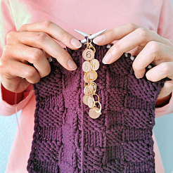 Messingglieder Strickreihenzählerketten&nbsp;HJEW-BC00009