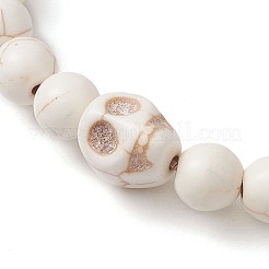 Braccialetti elasticizzati rotondi con perline turchesi sintetiche da 8.5 mm&nbsp;BJEW-JB10465-03