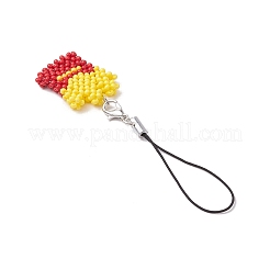 Decorazioni pendenti con perline di vetro a forma di patatine fritte&nbsp;HJEW-MZ00177
