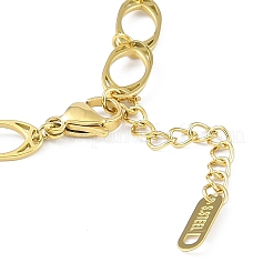 Bracciale a maglie in acciaio inossidabile con placcatura ionica (ip) 304 con occhio di cavallo per donna&nbsp;BJEW-K254-11B-G