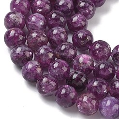 Natürliche Lepidolith / lila Glimmer Steinperlen Stränge&nbsp;G-C270-O05-14