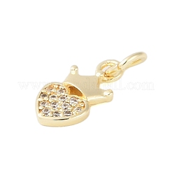 Placcatura a cremagliera in ottone micro pavé di ciondoli con zirconi chiari&nbsp;KK-Z060-18G