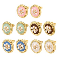 Boucles d'oreilles en laiton zircon cubique micro pavé clair&nbsp;KK-CBADE12-06G
