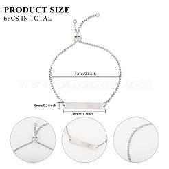 6 bracelet coulissant réglable en acier inoxydable&nbsp;BJEW-CA0001-10