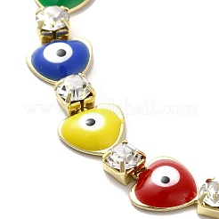 Zahnstangenplattierung Eisenherz & quadratische Gliederketten Armbänder&nbsp;BJEW-I300-03A