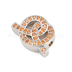 Perles de zircone cubique orange en laiton micro-pavé&nbsp;CU-CBAD306-22P