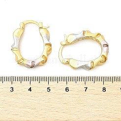 Orecchini a cerchio ovali in ottone bicolore&nbsp;LS-EJEW-B117-04