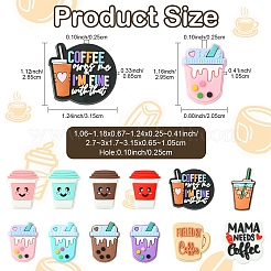 24 pièce de perles en silicone à motifs de boissons de dessins animés&nbsp;PVC-YW0001-04