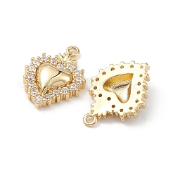 Placage de crémaillère en laiton micro pavé pendentifs en zircone cubique claire&nbsp;KK-L155-52G