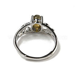 Anneaux réglables en labradorite naturelle ovale&nbsp;RJEW-Q818-01P-08B