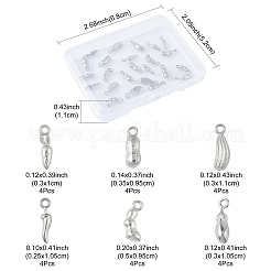 24 stücke 6 arten gemüse 304 edelstahl charms&nbsp;STAS-FS0002-11