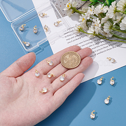 16 pz 2 stili ottone micro pavé zirconia cubica charms&nbsp;KK-UN0005-33