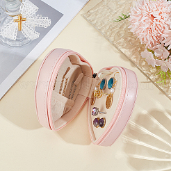 Boîtes à bijoux zippées en similicuir PU en forme de cœur&nbsp;AJEW-CL0006-03B