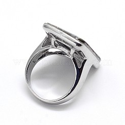 Paua Muschel Fingerringe&nbsp;RJEW-J013-03-18mm